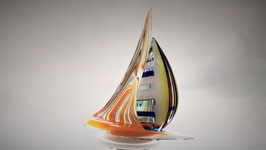 Murano Glass Sail Boat BARBADOS