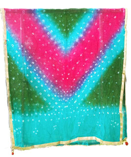 Chunni Raj tradi Turquoise et Fuchsia