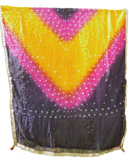 Chunni Raj tradi Noire et Fuchsia Soldée