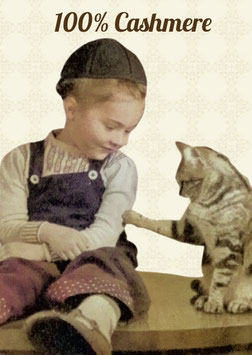 Von Katzen lernen: Vertrauen ist gut – Kontrolle ist besser. Kluge, spruchreife Postkarte für Katzenfrauen und Pullover-Strickerinnen