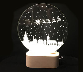 "PÈRE NOËL" LAMPE D'AMBIANCE BASE BOIS HELIOS LED