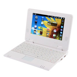 EPC Mini Notebook 7" 256MB RAM 512MB ROM Android 2.2 Laptop PC Plastic Shell White