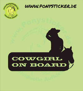 Aufkleber Cowgirl on Board #000124
