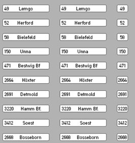 Zielanzeiger Bahn/Post für MAN SÜ240 - Herpa - östliches NRW