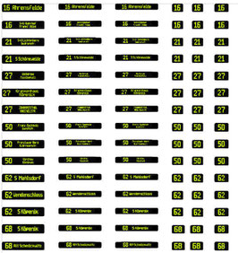 Zielanzeiger für Stadtbahnen BVG Gt6N