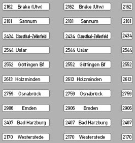 Zielanzeiger Bahn/Post für MAN SÜ240 - Herpa - Niedersachsen