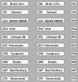 Zielanzeiger Bahn/Post für MAN SÜ240 - Herpa - Niedersachsen