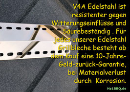 375 mm x 120 mm x 1 mm V4A Spiegel poliert Edelstahl Flammenverteiler