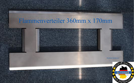 1 x H Form 360 mm x 170 mm Edelstahl Flammenverteiler
