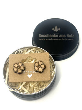 Blümchen | Holzschmuck | Ohrstecker | Holz | Natur  | Geschenk | Schmuck | Ohrring | Blume  |