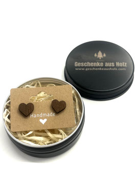 Herz | Holzschmuck | Ohrstecker | Holz | Holzherz | Geschenk | Schmuck | Ohrring | Natur | Valentinstag