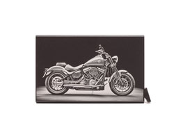 Safecard Kreditkartenbox - Schwarz mit Motorrad Gravur