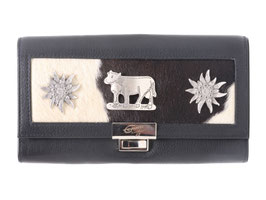 Serviceportemonnaie Strubeli mit Beschläge -Schwarz - Fellmuster 5