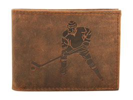 Portemonnaie mit Hockeyspieler Prägung