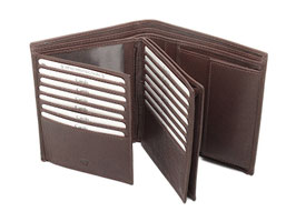 Portemonnaie Hochformat mit 21 KK Fächer Nr.3343 Braun