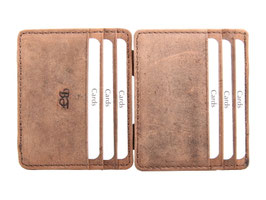 Magic Wallet mit 6 Kartenfächer - Antikbraun