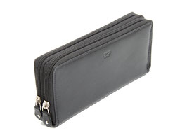 Doppel-Reisverschluss Damenportemonnaie Nr.3802 - Schwarz