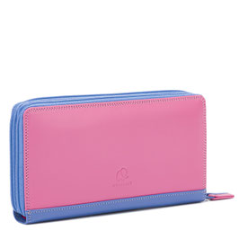 375-181 Large Double Zip Around Purse - Viola