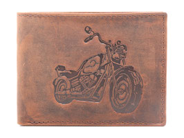 Portemonnaie mit Motorrad Nr.3 Prägung