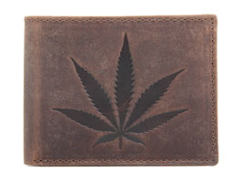 Portemonnaie mit Hanfblatt Prägung