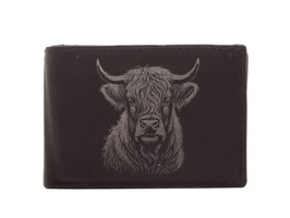 Mini Portemonnaie Nr.1034 mit Hochlandrind Läsergravur