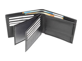 Portemonnaie mit 12 Kreditkartenfächer - Nr.3043 Schwarz