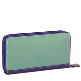 375-189 Large Double Zip Around Purse - Orchid