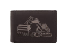 Mini Portemonnaie Nr.1034 mit Bagger Läsergravur