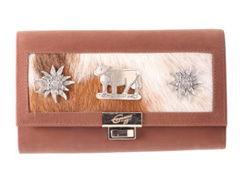 Serviceportemonnaie Strubeli mit Beschläge - Braun - Fellmuster 1