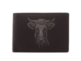 Mini Portemonnaie Nr.1034 mit Kuhkopf Nr.6 Läsergravur