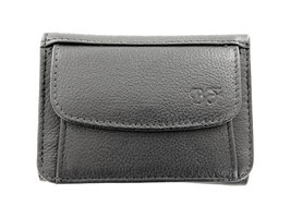 Kompaktes Portemonnaie mit grossem Notenfach und 5 Kartenfächer - Schwarz