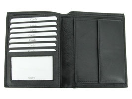 Portemonnaie Hochformat mit 15 KK Fächer Nr. 3319 Schwarz