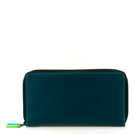 375-4 Large Double Zip Around Purse - Black/Pace