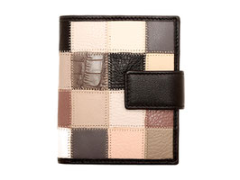Patchwork Portemonnaie Hochformat - Schwarz