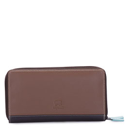 375-128 Large Double Zip Around Purse - Mocha
