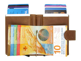 Figuretta Kartenetui mit 2 Cardprotectoren - Braun