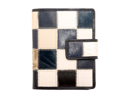 Patchwork Portemonnaie Hochformat - Blau