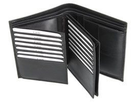 Portemonnaie Hochformat mit 21 KK Fächer Nr.3343 Schwarz