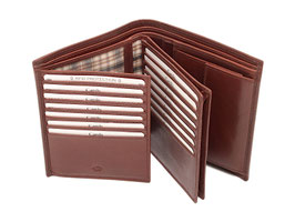 Portemonnaie Hochformat mit 21 KK Fächer Nr.3343 Braun