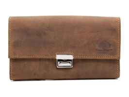 Greenburry Vintage Kellnerbörse mit Sichtfenster - Braun