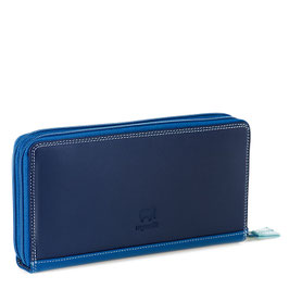 375-130 Large Double Zip Around Purse - Denim