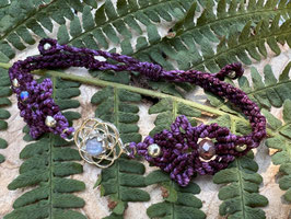 Makramee Armband mit Schmuckverbinder und Mondstein