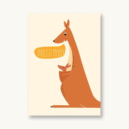 Postkarte Känguru Hello Baby