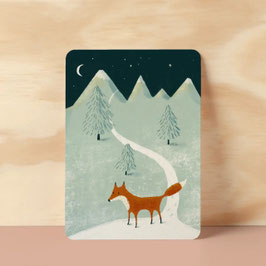 Postkarte Winterfuchs