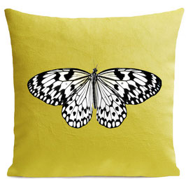 WHITE BUTTERFLY  - BRIGHT YELLOW