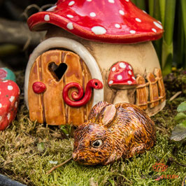Keramik Hase / Osterhase für Miniaturgarten (1 Stück)