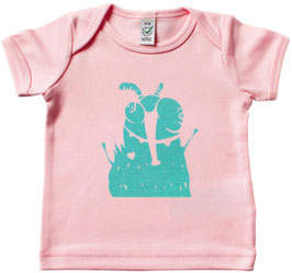 Baby T-Shirt | Rüsselmücke | rosa-türkis