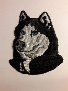 Aufnäher Husky blaue Augen