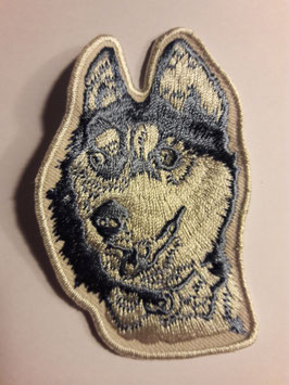 Aufnäher Huskykopf blau
