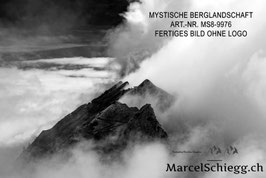 Alu-Dibond-FineArt-Mystische Berglandschaft S/W Art.-Nr. MS8-9976